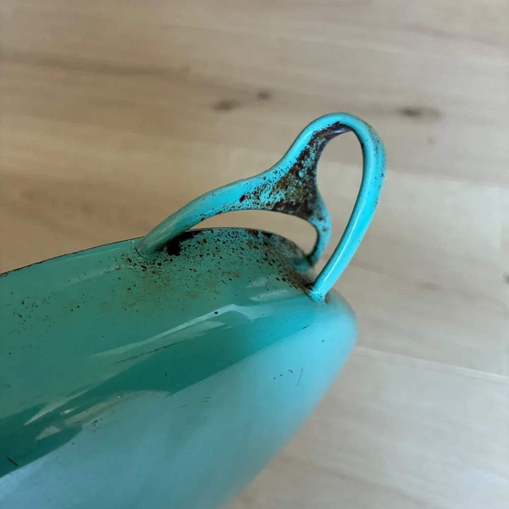 Vintage Dansk Kobenstyle Turquoise 9.5‎ Paella Pan MCM Enamel Denmark IHQ